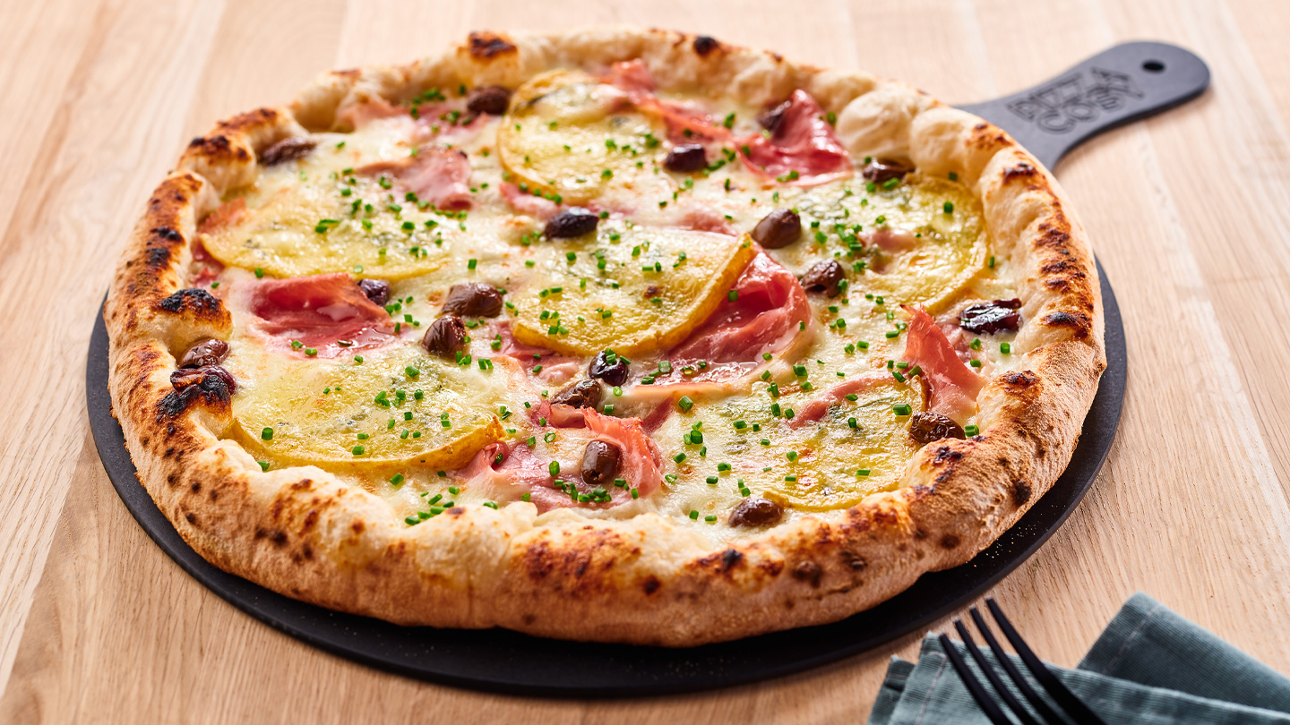 pizza jambon blanc et fromage local